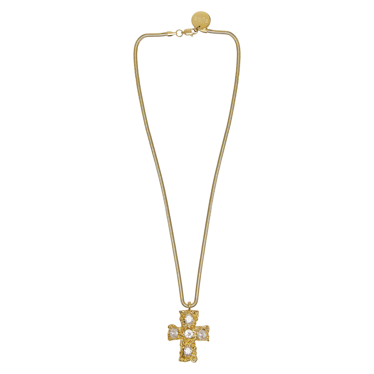 Elara Chinoiserie Cross Necklace