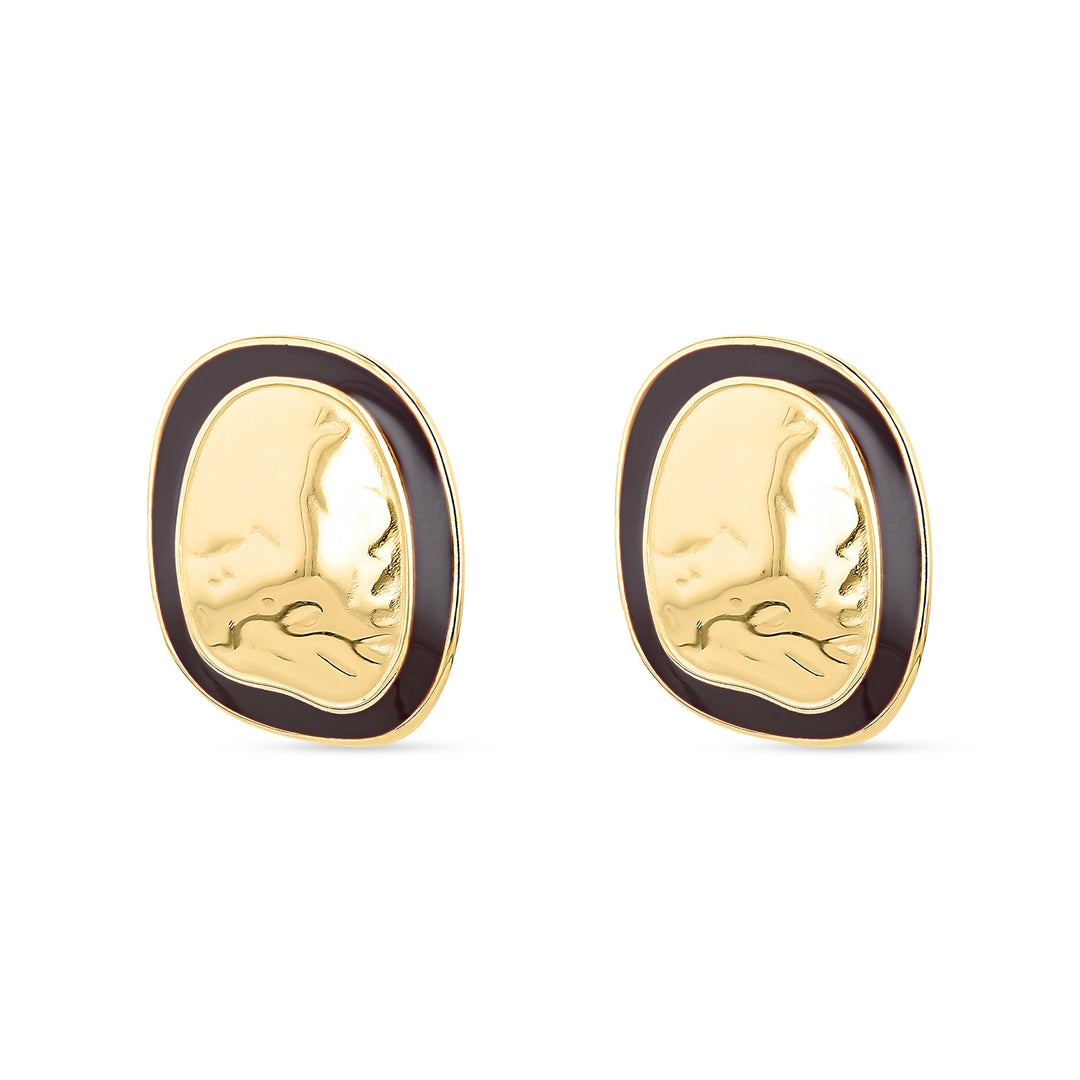 Sia Gold Enamel Rim Earrings eljae