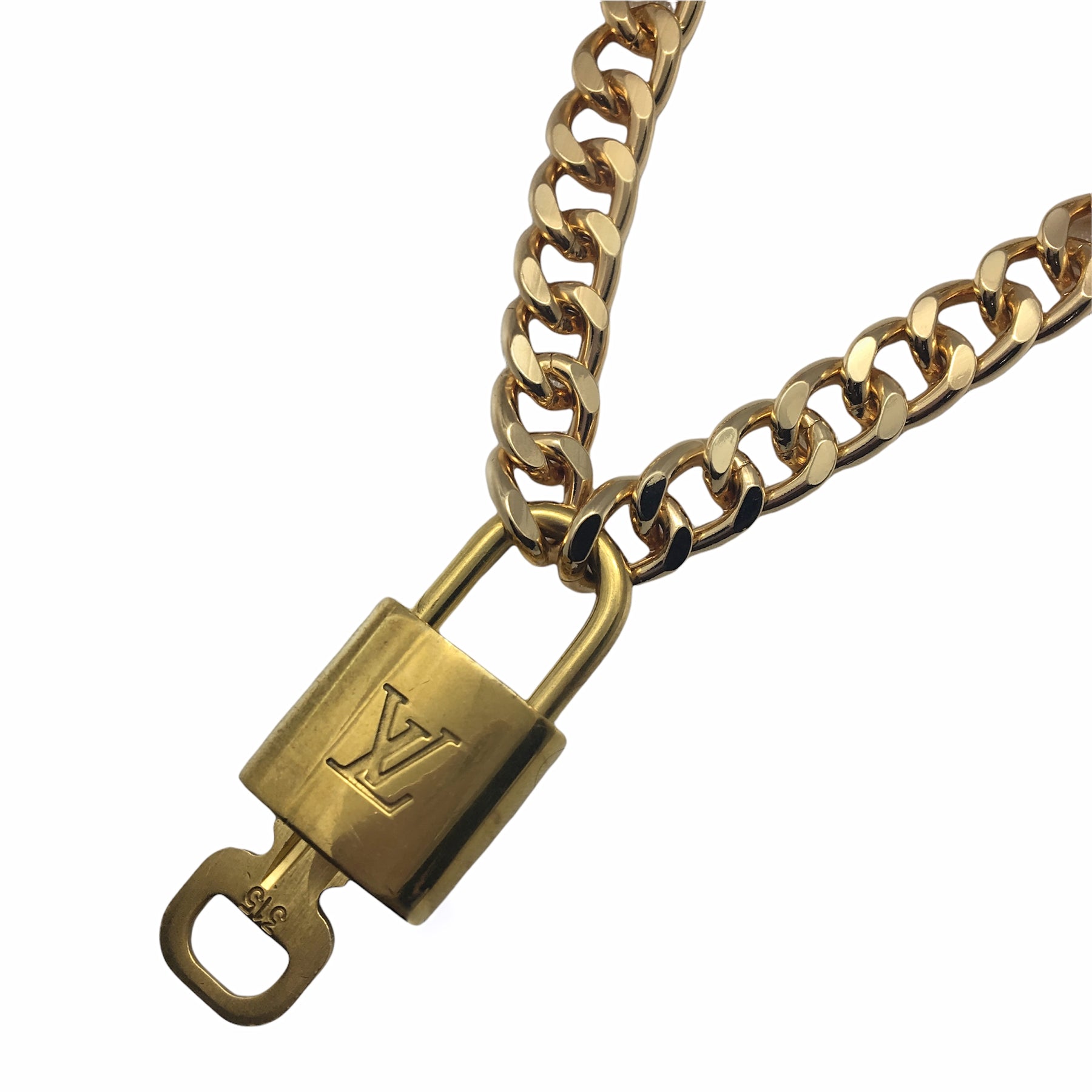 Louis Vuitton LV ID Chain Necklace Gold Brass Metal