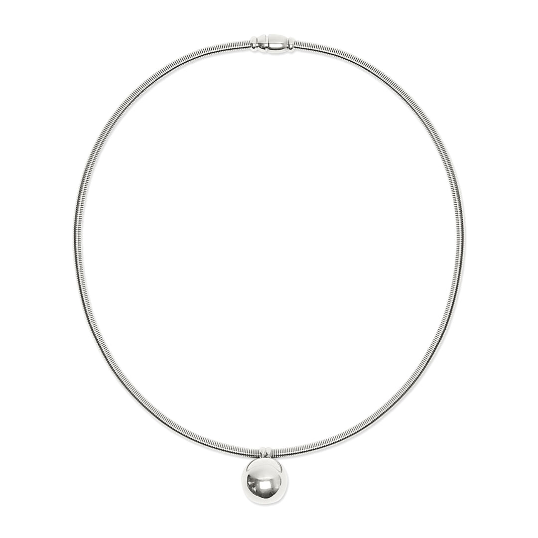 【HYERES LOR】23SS★ Erite23 SV(Y) Pave Necklace 45CM Amor 0.43 Ct Diamond Pave Heart Pendant Necklace - Large